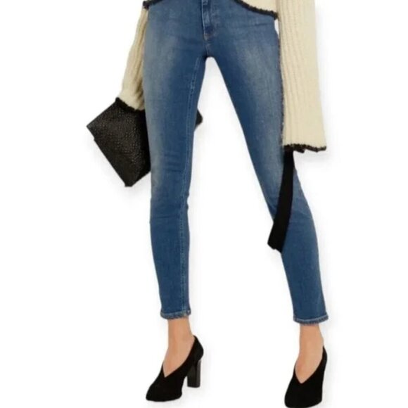 Acne Studios Skin 5 Marilyn Skinny Jeans in Blue Medium Wash - Picture 1 of 10